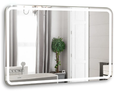 Зеркало Azario Давид 80 x 55 см, с LED подсветкой, диммер, сенсорный выключатель, белый, LED-00002533