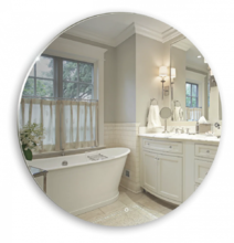 Зеркало Azario Саванна D77 см, с LED подсветкой, диммер, сенсорный выключатель, белый, ФР-00000954