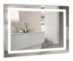 Зеркало Azario Ливия 120 x 80 см, с LED подсветкой, диммер, бесконтактный сенсор, белый, LED-00002270