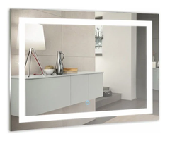 Зеркало Azario Ливия 120 x 80 см, с LED подсветкой, сенсорный выключатель, белый, с рисунком, ФР-1758