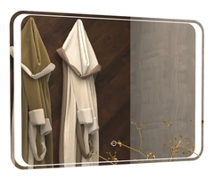 Зеркало Azario Valeria 100 x 80 см, с LED подсветкой, диммер, сенсорный выключатель, белый, CS00064488