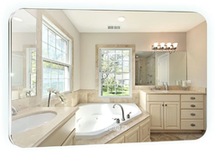 Зеркало Azario Паллада 80 x 55 см, с LED подсветкой, диммер, сенсорный выключатель, часы, белый, LED-00002243