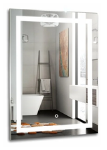 Зеркало Azario Рига-3 60 x 80 см, с LED подсветкой, сенсорный выключатель, подогрев, часы, белый, ФР-00001491