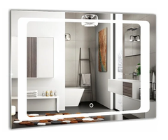 Зеркало Azario Фортуна 80 x 60 см, с LED подсветкой, диммер, сенсорный выключатель, белый, ФР-00000947