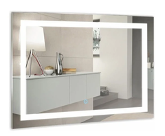 Зеркало Azario Ливия 80 x 60 см, с LED подсветкой, диммер, сенсорный выключатель, белый, ФР-00000942