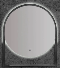 Зеркало Armadi Art Vallessi 550/2 80 см с подсветкой, с полочкой, антрацит, IP24