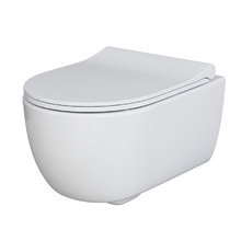 Подвесной унитаз Ambassador Abner 103T20001R-102T20001S, безободковый, с сиденьем микролифт, цвет белый глянцевый