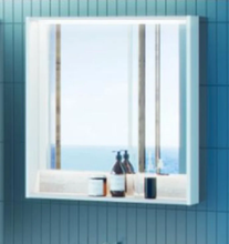 Зеркало Акватон Капри 1A230402KPDA0 80 x 85 см настенное с подсветкой, цвет бетон пайн