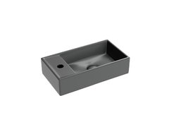 Раковина Ceramicanova Element CN6051RMDH, 40 см, фарфор, правая, темный антрацит матовый