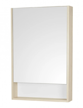 Зеркальный шкаф Акватон Сканди 55 см, 1A252102SDB20, подвесной, белый/дуб верона