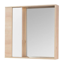 Зеркальный шкаф Акватон Бостон 75, 1A240302BN010, LED-подсветка, левый, дуб эврика, белый глянец