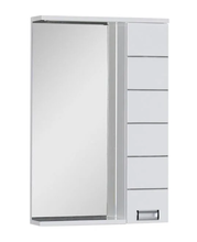 Зеркало-шкаф Aquanet Доминика 60 Led 00171918, цвет фасада белый, правый