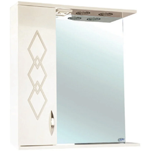 Зеркальный шкаф Bellezza Элеганс 4618610522070/4618610521073, 65 см, с подсветкой, цвет бежевый, левый/правый