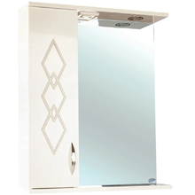 Зеркальный шкаф Bellezza Элеганс 4618608522075/4618608521078, 55 см, с подсветкой, цвет бежевый, левый/правый