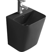 Раковина CeramaLux Серия N, 38 х 34 см, подвесная, черная матовая, 500QMB