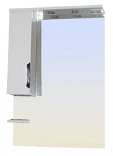 Зеркальный шкаф Loranto Стиль 70 x 107 см, с LED подсветкой, белый, левый/правый