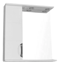 Зеркальный шкаф Loranto Соло 70 x 82 см, с LED подсветкой, белый, левый/правый