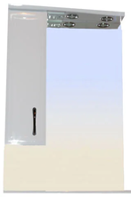 Зеркальный шкаф Loranto Коралл 60 x 82.5 см, с LED-подсветкой, белый, левый/правый