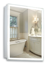 Зеркальный шкаф Azario Киото 53.5 x 75 см, розетка, часы, белый, LED-00002356