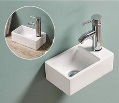 Раковина CeramaLux N, 29 х 18 см, подвесная/накладная, белая, 9048GTL