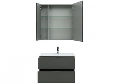 Зеркало-шкаф Aquanet Алвита 80 240109, корпус серый антрацит