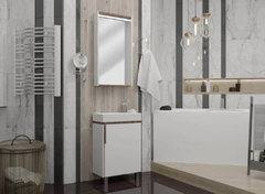 Зеркальный шкаф Акватон Бэлла, 1A221702BBAZ0, 46 х 82 см, белый/джара