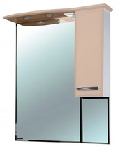 Зеркальный шкаф Bellezza Балтика 4618915002079/4618915001072, 90 см, с подсветкой, цвет бежевый, левый/правый