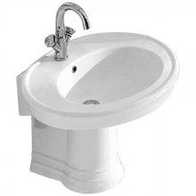 Раковина CeramaLux Lux Classic 2011 75 x 57 x 49.5 см подвесная с полупьедесталом, белая