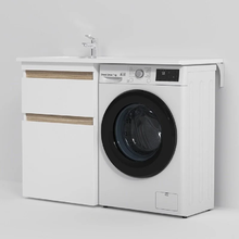 Тумба под раковину Am.Pm X-Joy для установки со стиральной машиной, напольная, 60 см, 2 ящика, белый глянец, M85AFSX0602WG