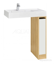 Тумба под раковину Акватон Лондри 20 см под стиральную машину, дуб сантана, белый, 1A2671K2LH0C0