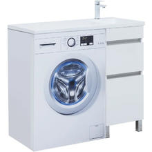 Тумба под раковину Aquanet Вега 329122, 100 см, напольная, белый глянец