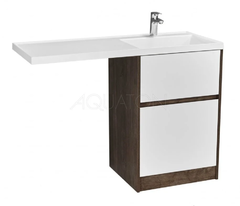 Тумба под раковину Акватон Лондри 60 см под стиральную машину, дуб кантри, белый, 1A2669K2LHDY0