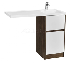 Тумба под раковину Акватон Лондри 40 см под стиральную машину, дуб кантри, белый, 1A2670K2LHDY0