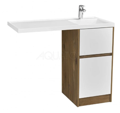 Тумба под раковину Акватон Лондри 40 см под стиральную машину, дуб рустикальный, белый, 1A2670K2LHDR0