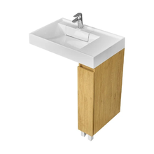 Тумба под раковину Aquaton Лайн 1A232301LFDK0, 20 см, для установки со стиральной машиной, цвет дуб каменный