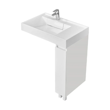 Тумба под раковину Aquaton Лайн 1A232301LF010, 20 см, для установки со стиральной машиной, цвет белый глянец