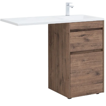 Тумба под раковину Aquanet Токио 333648, 58 см, напольная, 2 ящика, цвет дуб веллингтон