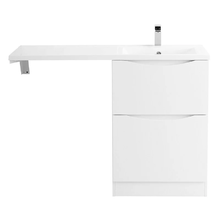 Тумба под раковину BelBagno Lavanderia 58, напольная, для установки со стиральной машиной цвет Bianco Lucido, Lavanderia-580/1200-2C-PIA-BL