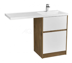 Тумба под раковину Акватон Лондри 60 см под стиральную машину, дуб рустикальный, белый, 1A2669K2LHDR0