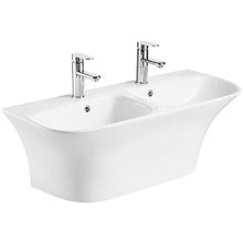 Раковина сдвоенная CeramaLux Серия N, G-760, 100 см, подвесная, цвет белый