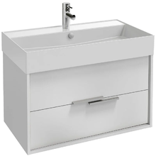 Тумба под раковину Jacob Delafon Vivienne 80 см, корпус белый блестящий, фасад белый блестящий, ручки хром, EB1667-J5-J5