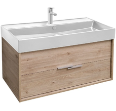 Тумба под раковину Jacob Delafon Vivienne 100 см, корпус дуб давос натуральный, фасад дуб давос натуральный, ручки хром, EB1668-E75-E75