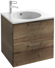 Тумба под раковину Jacob Delafon Odeon Rive Gauche 60 см, EB2520-R9-E52, цвет дуб табак, ручки черные