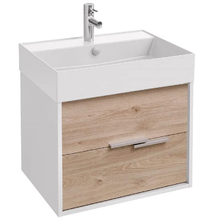 Тумба под раковину Jacob Delafon Vivienne 60 см, корпус белый блестящий, фасад дуб давос натуральный, ручки хром, EB1666-J5-E75