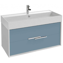 Тумба под раковину Jacob Delafon Vivienne 100 см, корпус белый глянцевый, фасад аквамарин матовый, без ручек, EB1585-N18-M43