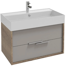 Тумба под раковину Jacob Delafon Vivienne 80 см, корпус дуб табак, фасад серый титан матовый, без ручек, EB1584-E52-M54