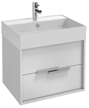 Тумба под раковину Jacob Delafon Vivienne EB1506-N18-N18, 60 см, корпус белый глянцевый, фасад белый глянцевый, ручки хром