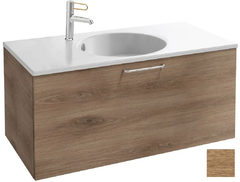 Тумба под раковину Jacob Delafon Odeon Rive Gauche 90 см, EB2513-RX-E52, цвет дуб табак, ручки на выбор