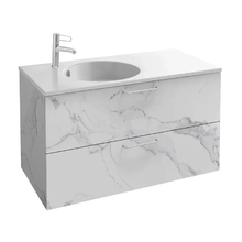 Тумба под раковину Jacob Delafon Odeon Rive Gauche 100 см, EB2524-R5-NR4, цвет белый мрамор, ручки хром