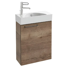 Тумба с раковиной Jacob Delafon Odeon Rive Gauche EB2581D-R9-E52, петли справа, 50 см, дуб табак/ручки черные